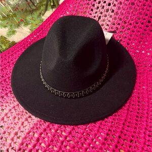 NWT studded band black rancher wide brim hat/cowboy hat